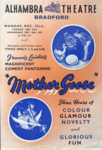 Alhambra Theatre poster for Mother Goose